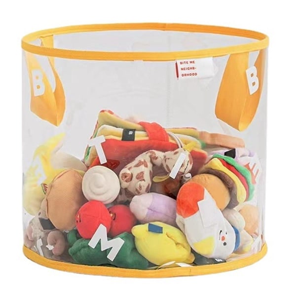 Bärbar Pvc förtjockad leksaksförvaringskorg Husdjursmaterial Förvaringspåse Snacks-diverse korg med förstärkt handtag, 35x30 cm (FMY)