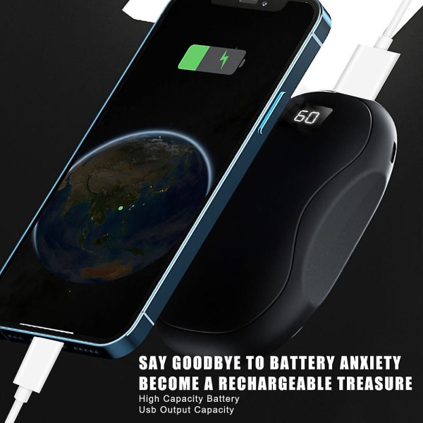 Kädenlämmitin 3600mah Latautuva 3 Tasoa Sähköinen Tasku Usb Power Bank (FMY) Green