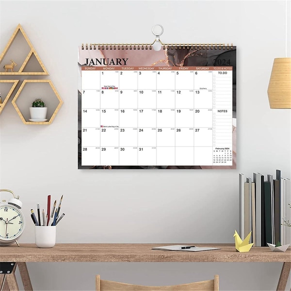 Kalenteri 2024-2025 seinäkalenteri, tammikuu 2024 - kesäkuu 2025 kalenteri, 18 kuukauden lomakalenteri (FMY)