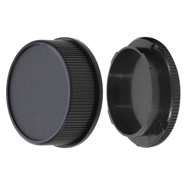 Bageste objektivdæksel + kamerahusdæksel plastik sort til Leica Lm til M M10 M9 M8 M7 M6 Mp montering kamera og objektiv (FMY)