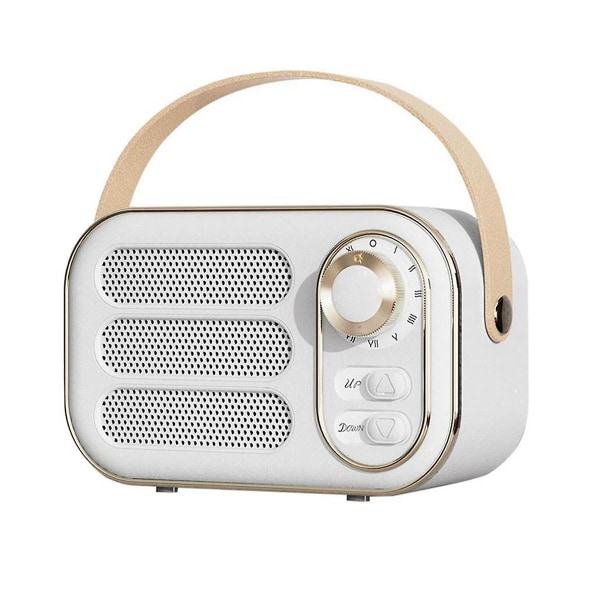 Retro Speaker 360 Stereo Effect Bluetooth Mini Speaker Vintage Radio Home Decor Sound Box For Outdo (FMY) White