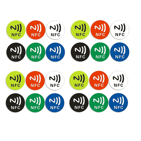 24 stk Nfc Ntag213 Tag Sticker Universal Label Rfid Token Patrol 13,56mhz For Snarvei Etc Nfc Stickers (FMY)