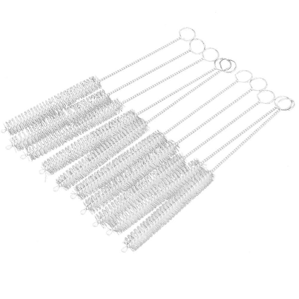 10 st 10mm Dia Kemisk provrörsflaska Nylon Tvättborste Verktyg Vit (FMY)