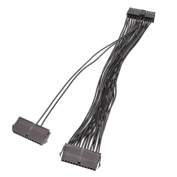 Dual PSU Strømforsynings Splitter 30cm Kabeladapter til 24 Pins 18awg Bundkort (FMY)