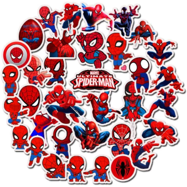 Spider Man-klistermärken för barn, marvel vattentäta vinylklistermärken för bärbar dator, bagage, skateboard, vattenflaska, bilar, gitarr, telefon, vattenflaskor söt Tr