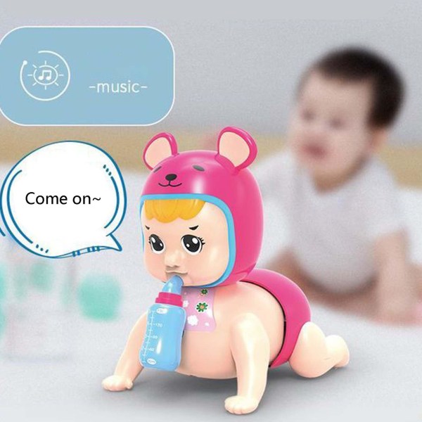 Mini søde småbørn Lær at kravle Babypædagogisk legetøj 6-12 måneder Småbørn Electric Crawling Baby (FMY)