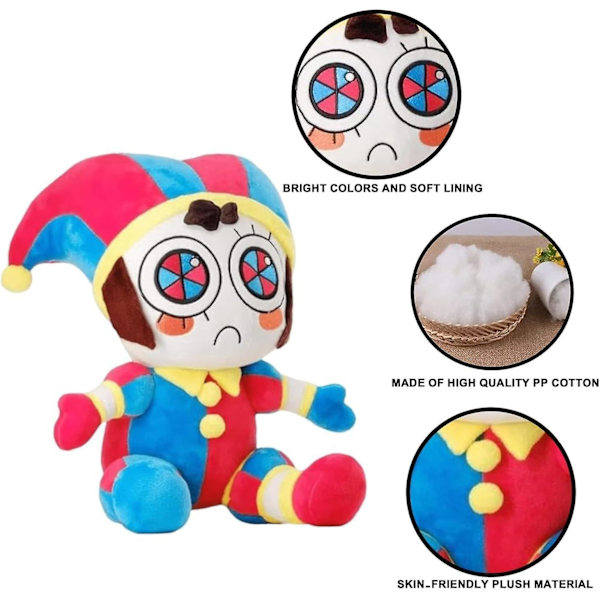 2023 The Amazing Digital Circus Plush, 11.2\" Circus Pomni & Jax Plushies Toy  (FMY) Joker