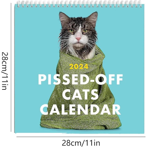 2024 Pissed-off Cats Kalender, Rolig Kattväggkalender, 12 Månader Kattkalender, Rolig Sassy Semesterpresent För Kattälskare (FMY) 1Pcs