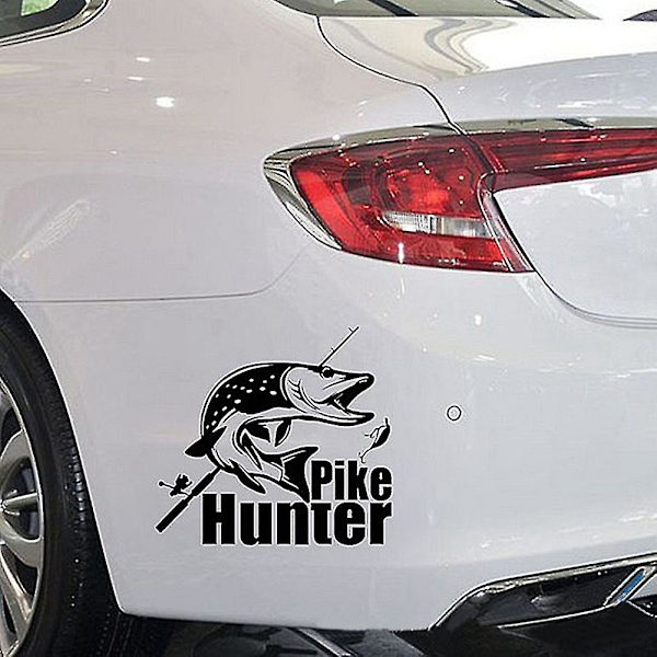 Pike Hunter -kalastushattu Peräluukun sivuikkunan tarra Auton ja kuorma-auton tarra Koriste (FMY)