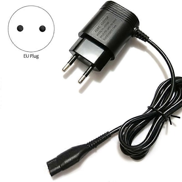 Lämplig för rakapparat, A00390 Laddare Sladd Adapter EU-kontakt (FMY) black