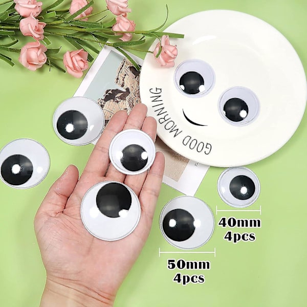 Wiggle Googly Eyes (8stk) - Selvklæbende Kunsthåndværksøjne (FMY)