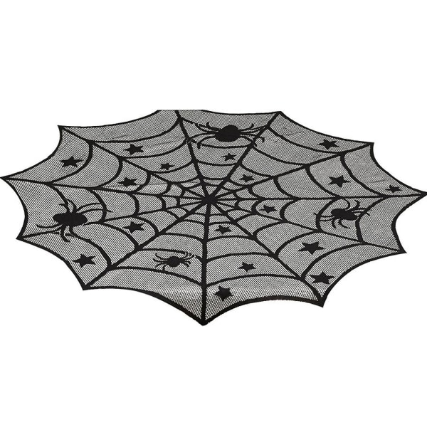 Halloween Gothic Spider Web Dug Spindelvæv Bordløber Cover Maskerade Skræmmende filmaftener Fest Boligdekoration (FMY)