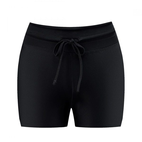 Women's Swim Shorts High Waisted Bathing Suit Bottoms Swimsuit Boy Shorts Swimwear Bikini Board Shorts,black,xl (FMY)