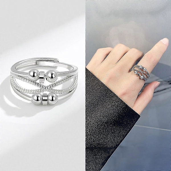 6 stk. Irritations- og angstring, roterende forstyrrelsesring, stressaflastningsring, åben kube, fosterring, stressaflastningsring (FMY)