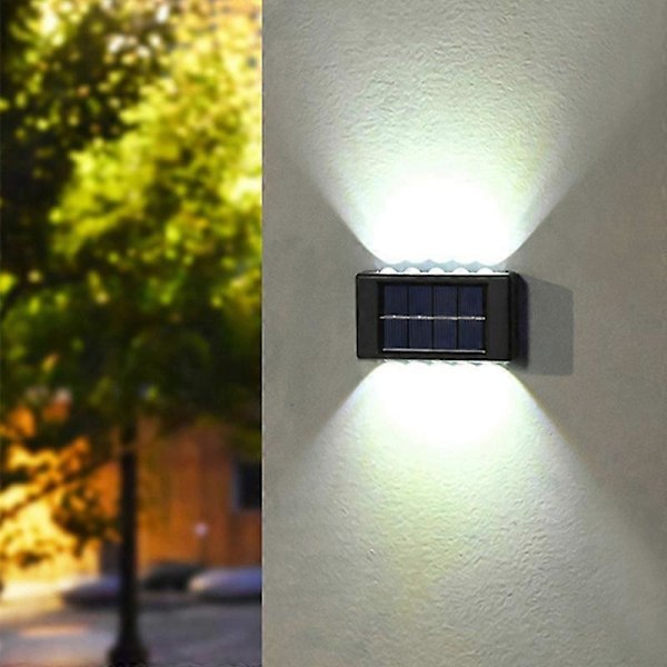 2LED Aurinkoseinävalot Ulkokäyttöön Vedenpitävä LED-turvavalaistus Puutarhaan Pihaan Aidan Koristevalaisimet (FMY) White 10LED-2PCS