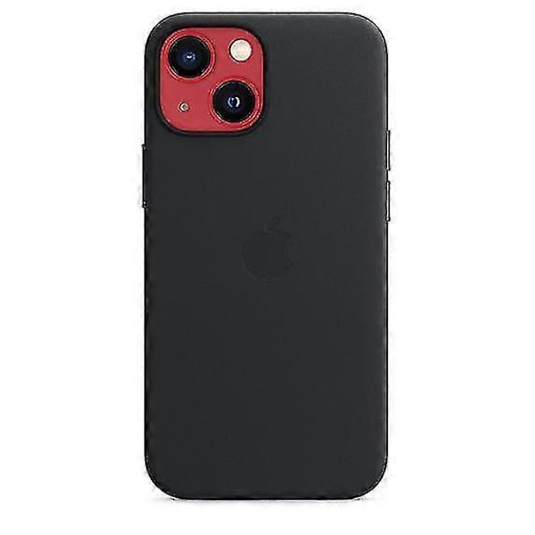 Nahkainen puhelimen kuori iPhone 13 Mini:lle, nahkakuori MagSafe-tuella (FMY) Midnight Black