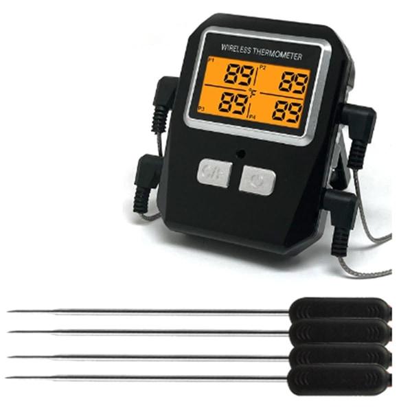 Tuya 100m trådløst kjøttmattermometer Kjøkkenkokeverktøy Ovn Grill Grill Bluetooth temperaturmåler (svart) (FMY)
