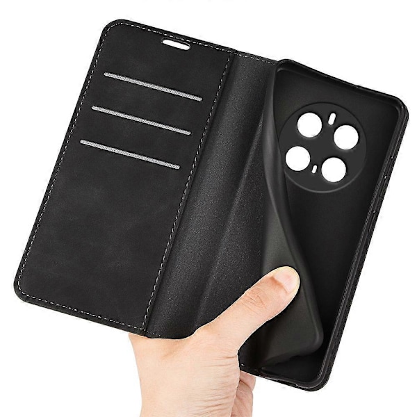 For Honor Magic7 Pro 5G Etui Skin-Touch Læder Wallet Telefon Cover (FMY) Black