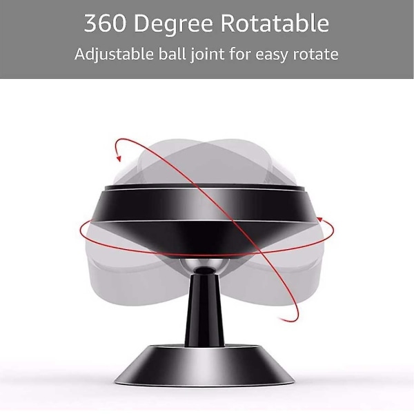 360° Rotationsbar Mobilhållare med Självhäftande Magnet Bilhållare Svart (FMY)