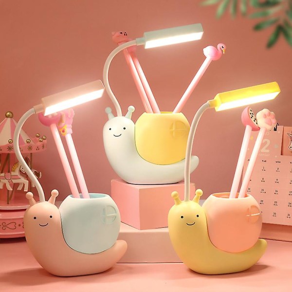 Söt bärbar LED-skrivbordslampa USB-laddningsbar ögonskydds skrivbordslampa sovrum studie barn nattlampa Kawaii-tillbehör  (FMY) blue