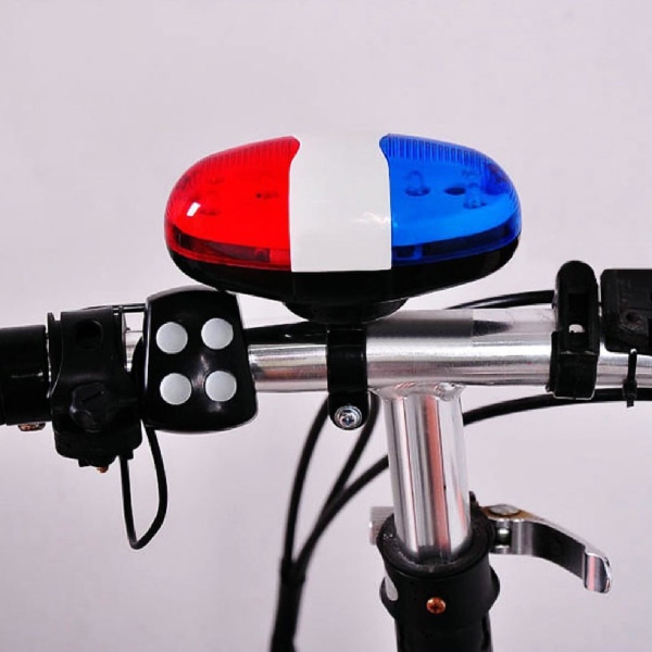 Multifunktionel Mtb Cykel Cykel 4 Sirener Elektronisk Horn Lys Advarselslampe Kaesi  (FMY) Red Blue White