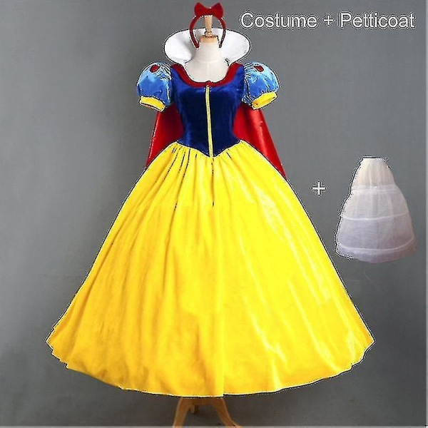 2023-voksen Cosplay-kjole Snehvid pige Prinsessekjole Kvinder Voksen tegneserieprinsesse Snehvide Halloween festkostume-1 (FMY) Adult Sets S