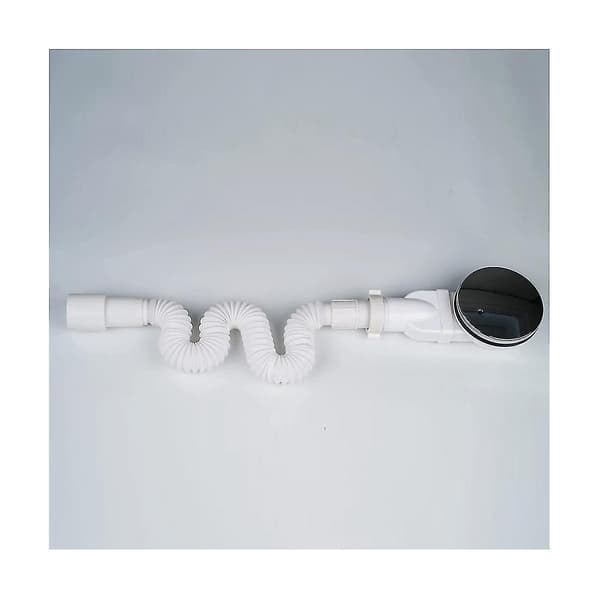 Låg duschbrunn Krompläterad Abs Duschbricka Siphon Slim Drain 90mm 36 L/min Vattenflöde, Fällan Sid Ha  (FMY) White