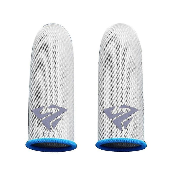 Gaming Finger Sleeves Kompatibel - for Mobile Gaming 0,25 mm Glass Silver Fiber Sømløs Tommelfingertupp Deksel For Pubg/cod/lol/ros  (FMY) Blue 1 pair