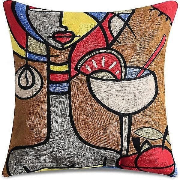 Sæt af 4 Picasso pudebetræk 45x45 cm Dekorative sofapuder (FMY)