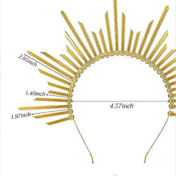 \"Halo Crown Sunburst Spike Crown Huvudsmycke Mary Hårband Kvinnors Halloween Kostym\" (FMY)