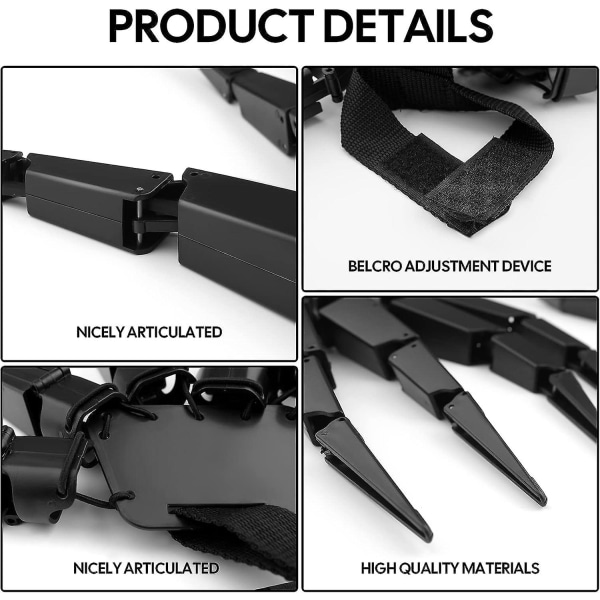Halloween 3D ledade fingrar, flexibla fingerförlängningar med realistisk design, bekväma att sätta på och ta av för Middle  (FMY)