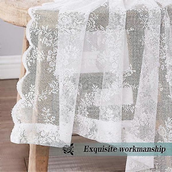 Ohut pitsiverho, yleismallinen, helppo asentaa, vintage-kukkakuvioinen, ohut goottilainen verho, makuuhuoneen ylellinen valonsuodatus (FMY) black L