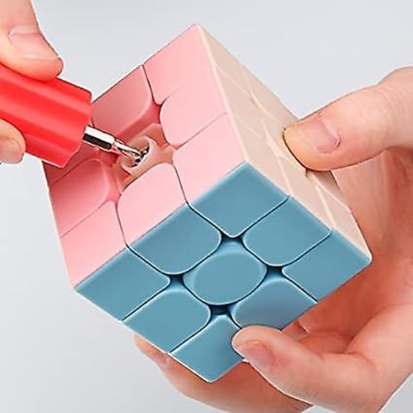 Macoron 3x3x3 Speed ​​Cube, Pink Surface Professional Smooth Magic Cube, Tarrattomat himmeät kestävät 3D-palapelilelut (FMY)