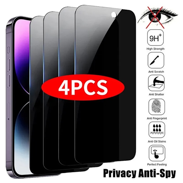 4-pakkaus näytönsuojat iPhone 13 15 12 11 Pro Max 13 Mini - karkaistu lasikalvo (FMY) 12Pro Max