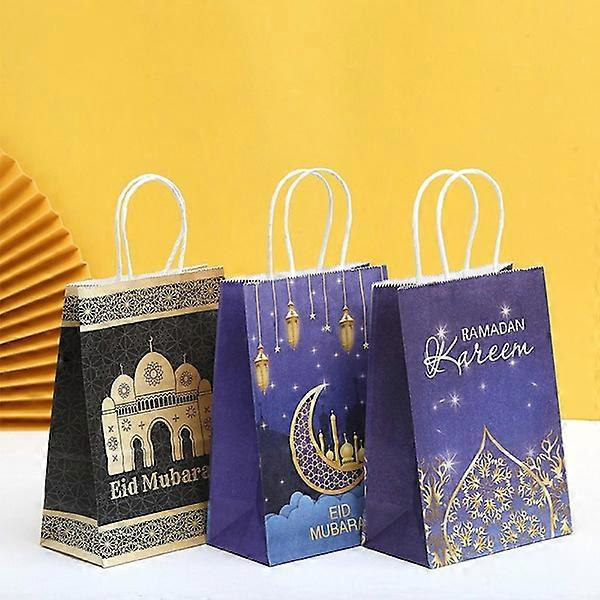 Mordely 6 st Eid Mubarak Papperspåse Presentförpackning STIL 4 (FMY)