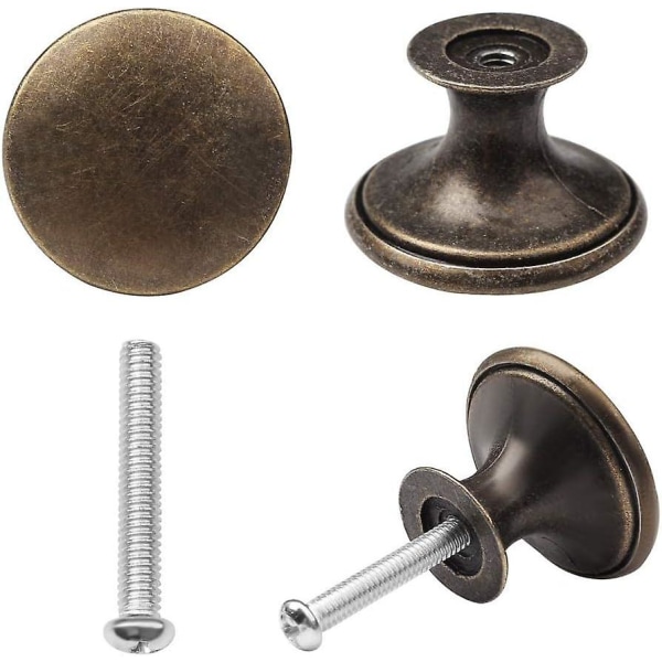 12 st brons köksskåp Lådor Skåp dörrknoppar, vintage koppar runda knoppar handtag (FMY)