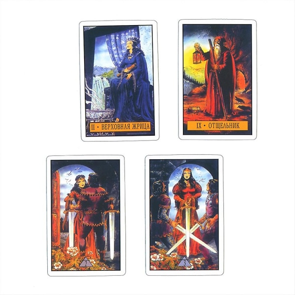 Tarot-kortit venäjänkielisellä pelikentällä lautapeli astrologia rpg ennustaminen kohtalo live-pelit juoma uudet pakat opaskirja pöytä pakka (FMY)