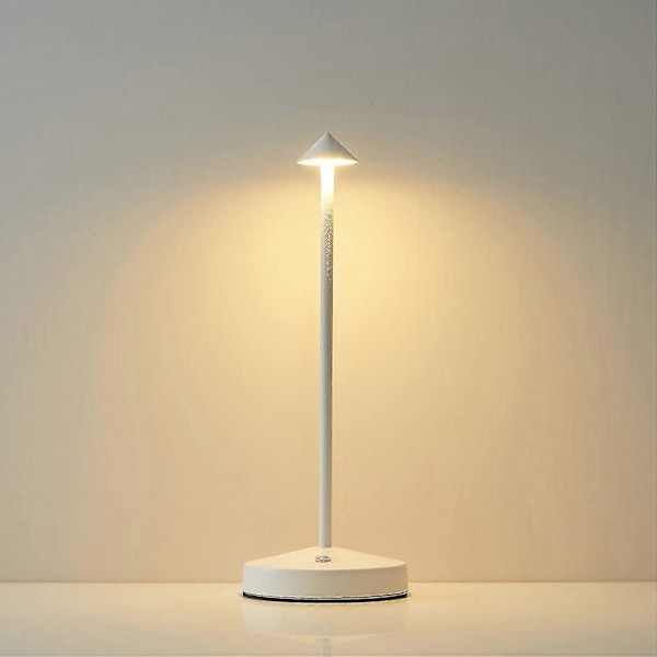 LED Touch Sladdlös Bordslampa, Uppladdningsbar Portabel Bordslampa, 3 Ljusstyrkenivåer Dimbar Skrivbordslampa för Sovrum Hem Läsa Kontor Bar (FMY) White