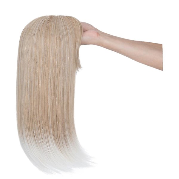 Lång Rak Clip-In Topp med Lugg Syntetiska Hårperuker (FMY) blond & white 18inch