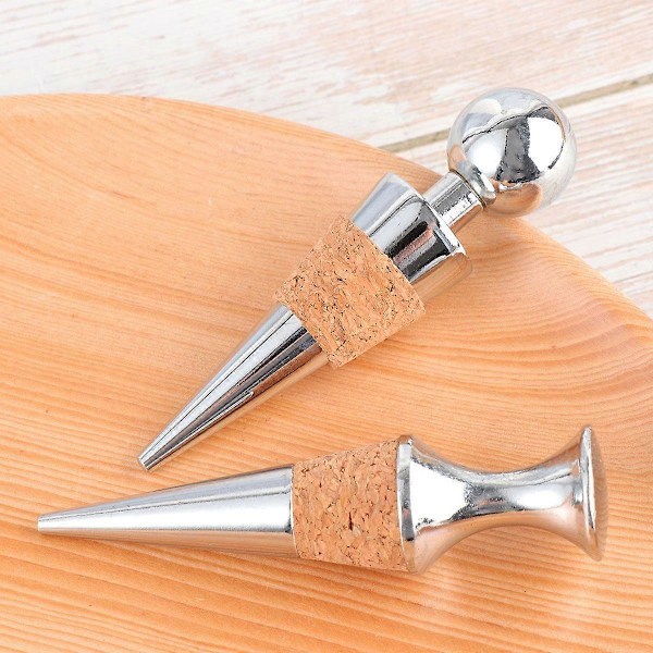 2 stk. vinstopper i rustfrit stål, kreativ flaskeprop, drikkevarepropper til bar, fest, restaurant (FMY) Silver 9.00X2.10X2.10CM