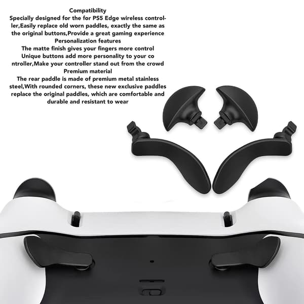 4 stk. Game Controller Bag Paddles Professionel Udskiftning Metal Bag Knapper Til Ps5 Edge Controller  (FMY) Black