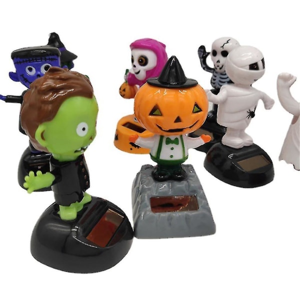 Bilpynt Halloween Skjelvende Hodedukke Skjelett Solcelledrevet Bobble Dancer_vv  (FMY) Mummy