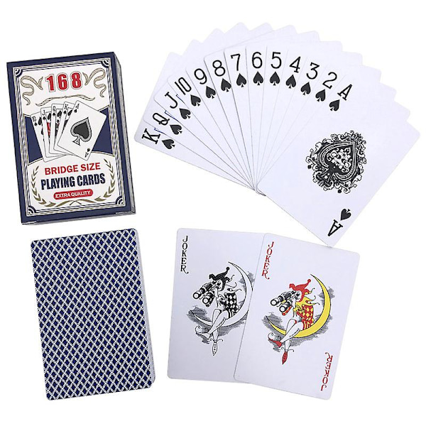 2 sarjaa/erä Bridge Baccarat 100% Pvc-pelikortit Muovinen vedenpitävä pokerisarja Himmeä kiillotettu kortti Texas Hold&#39;em Lautapeli 58*88mm  (FMY) 2 Blue Deck