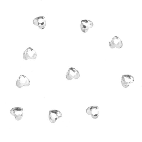 10st Kärlekshjärta Tänder Ädelstenar Kristalltänder Smycken Nails Gems Tandsmycken Ädelstenar (FMY) White 0.2X0.2cm