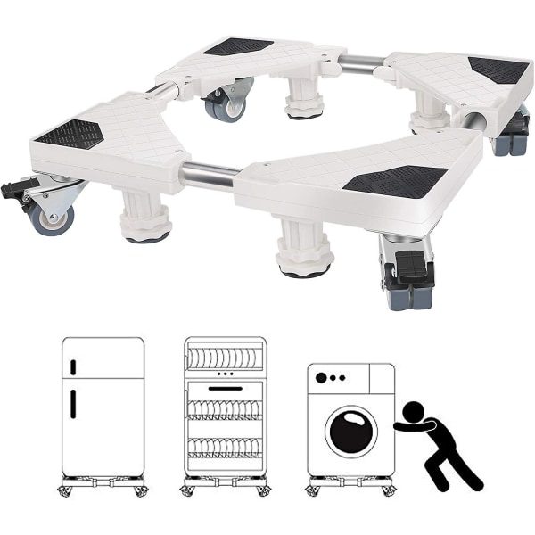 Tvättmaskinsfot, björnbelastning 300 kg Tvättmaskinsockel Justerbar piedestal för kyl och tvättmaskin torktumlare och frys (justerbar bredd 45-6