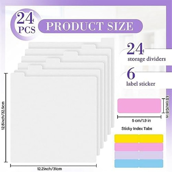 Scrapbook Paper Dividers Bulk For Dividing 12 X 12 Inch Scrapbook Paper Storage Cardstock Tabbed Dividers File Library B  (FMY)