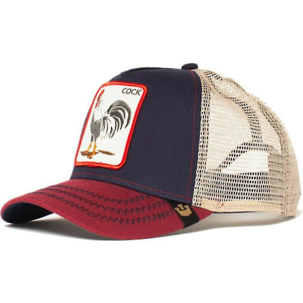 Goorin Bros. Trucker Hat Herr - Mesh Baseball Snapback Cap - The Farm (FMY) Rooster navy red