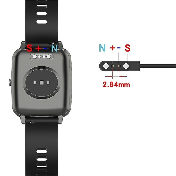 Smartwatch Usb-ladekabel for Sw021/sw023/id205u/willful Sw021 Watch (FMY) White 2PCS