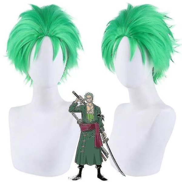 Anime One Piece Roronoa Zoro Cosplay Kostymer Kimono Halloween Kostymer För Män Rollspel Kläder Fest Uniform Dräkt Peruk Rock -r  (FMY) wig XXL