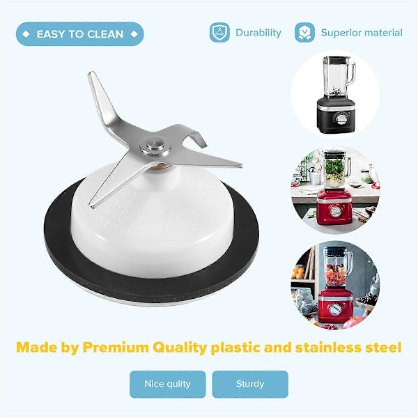 9704230 Blender Kopplingsdelar Ersättning för Kitchenaid, 4-bladig Blenderkniv och Blenderkoppling med (FMY) black & silver